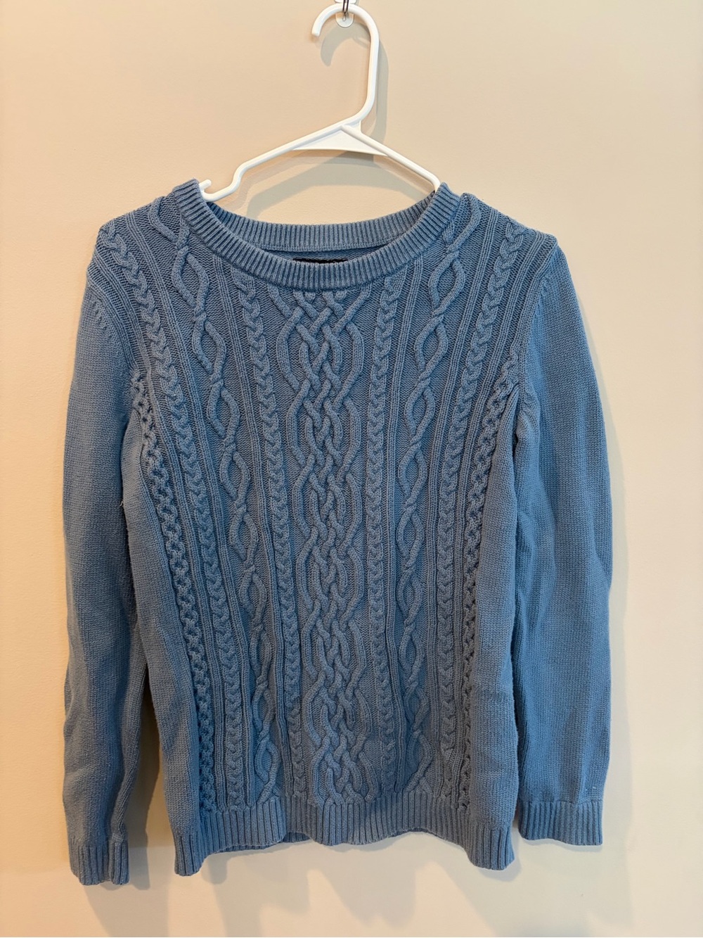 Tommy Hilfiger Dusty Blue Cable Knit Crewneck Sweater